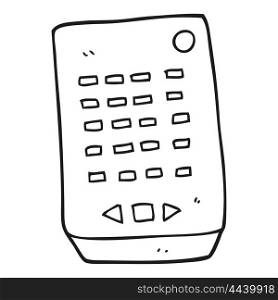 freehand drawn black and white cartoon remote control