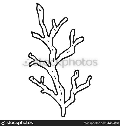 freehand drawn black and white cartoon seaweed — Stockphotos.com