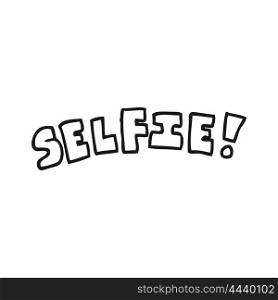 freehand drawn black and white cartoon selfie symbol