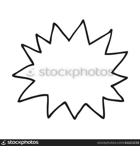 freehand drawn black and white cartoon simple explosion symbol