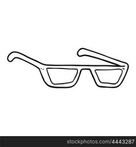 freehand drawn black and white cartoon spectacles