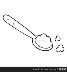 freehand drawn black and white cartoon spoonful