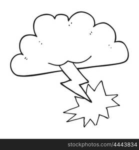 Freehand Drawn Black And White Cartoon Thundercloud — Stockphotos.com