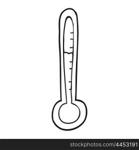 freehand drawn black and white cartoon temperature gauge