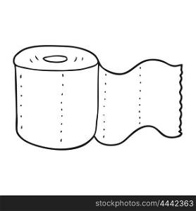 freehand drawn black and white cartoon toilet paper