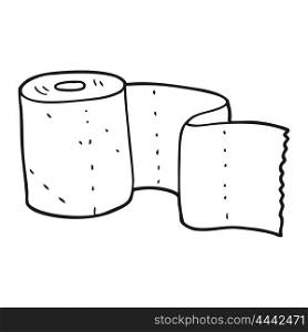 freehand drawn black and white cartoon toilet roll