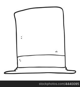 freehand drawn black and white cartoon top hat