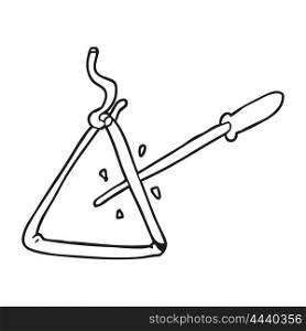 freehand drawn black and white cartoon triangle