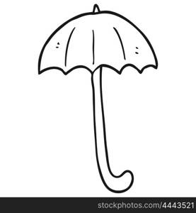 freehand drawn black and white cartoon umbrella