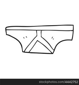 freehand drawn black and white cartoon underpants
