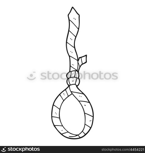 freehand drawn black and white cartoon work tie noose