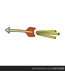 freehand drawn cartoon flying arrow