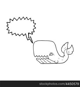 freehand drawn speech bubble cartoon angry whale