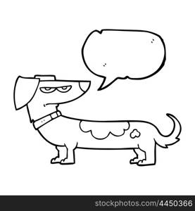 freehand drawn speech bubble cartoon annoyed dog