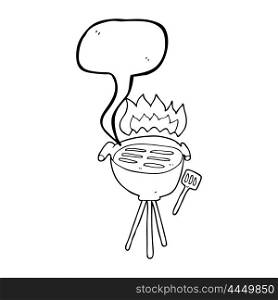 freehand drawn speech bubble cartoon barbecue
