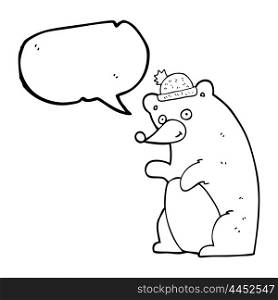 freehand drawn speech bubble cartoon bear