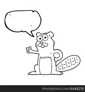 freehand drawn speech bubble cartoon beaver