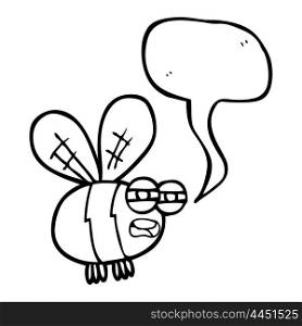 freehand drawn speech bubble cartoon bee