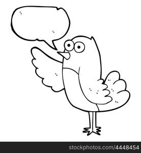 freehand drawn speech bubble cartoon bird