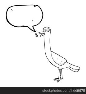 freehand drawn speech bubble cartoon bird