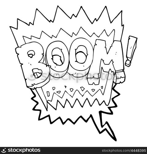 freehand drawn speech bubble cartoon boom symbol