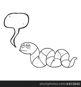 freehand drawn speech bubble cartoon bored snake
