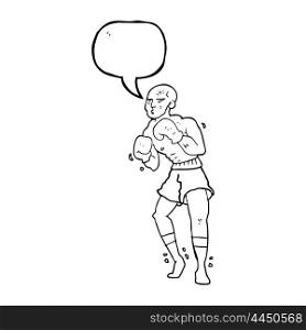 freehand drawn speech bubble cartoon boxer