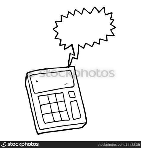freehand drawn speech bubble cartoon calculator