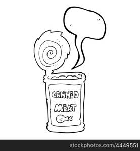 freehand drawn speech bubble cartoon canned meat