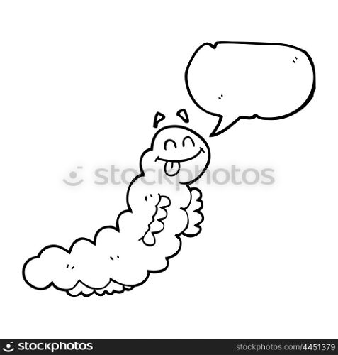 freehand drawn speech bubble cartoon caterpillar