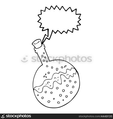freehand drawn speech bubble cartoon chemicals