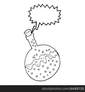 freehand drawn speech bubble cartoon chemicals