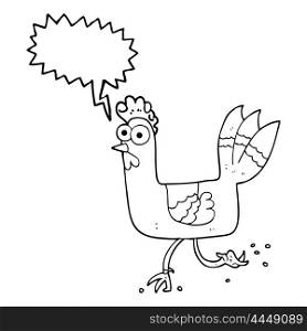 freehand drawn speech bubble cartoon chicken running