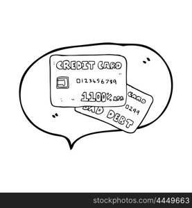 freehand drawn speech bubble cartoon credit cards