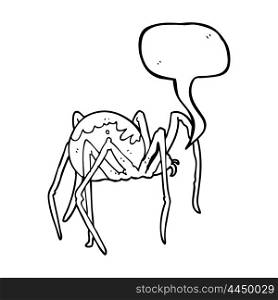 freehand drawn speech bubble cartoon creepy spider