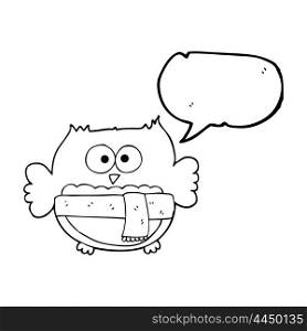 freehand drawn speech bubble cartoon cute owl