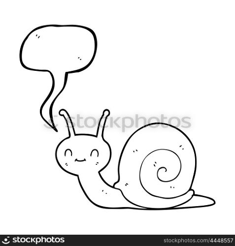 freehand drawn speech bubble cartoon cute snail