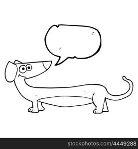 freehand drawn speech bubble cartoon dachshund