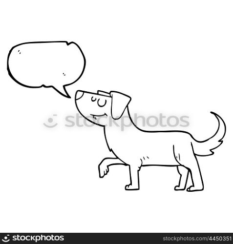 freehand drawn speech bubble cartoon dog