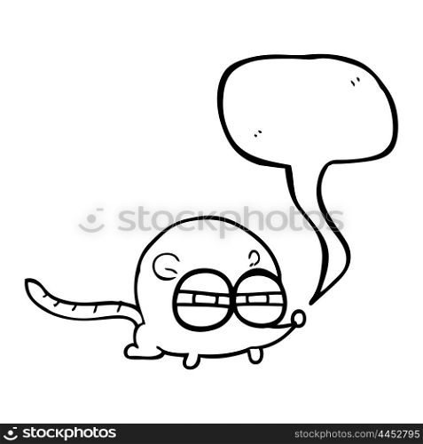 freehand drawn speech bubble cartoon evil mouse