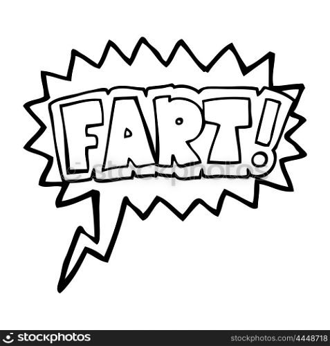freehand drawn speech bubble cartoon fart symbol