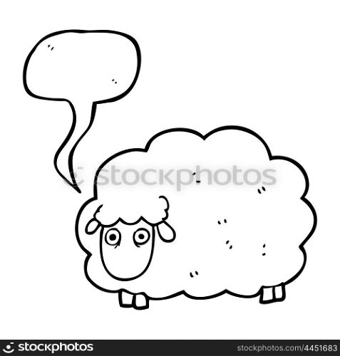 freehand drawn speech bubble cartoon farting sheep