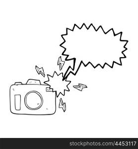 freehand drawn speech bubble cartoon flashing camera