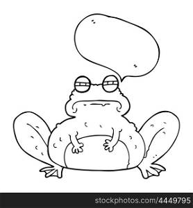 freehand drawn speech bubble cartoon frog