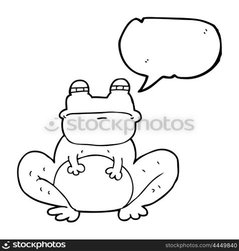 freehand drawn speech bubble cartoon frog