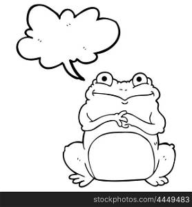 freehand drawn speech bubble cartoon funny frog