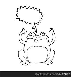 freehand drawn speech bubble cartoon funny frog