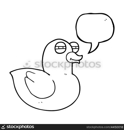 freehand drawn speech bubble cartoon funny rubber duck
