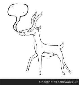 freehand drawn speech bubble cartoon gazelle