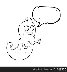freehand drawn speech bubble cartoon ghost